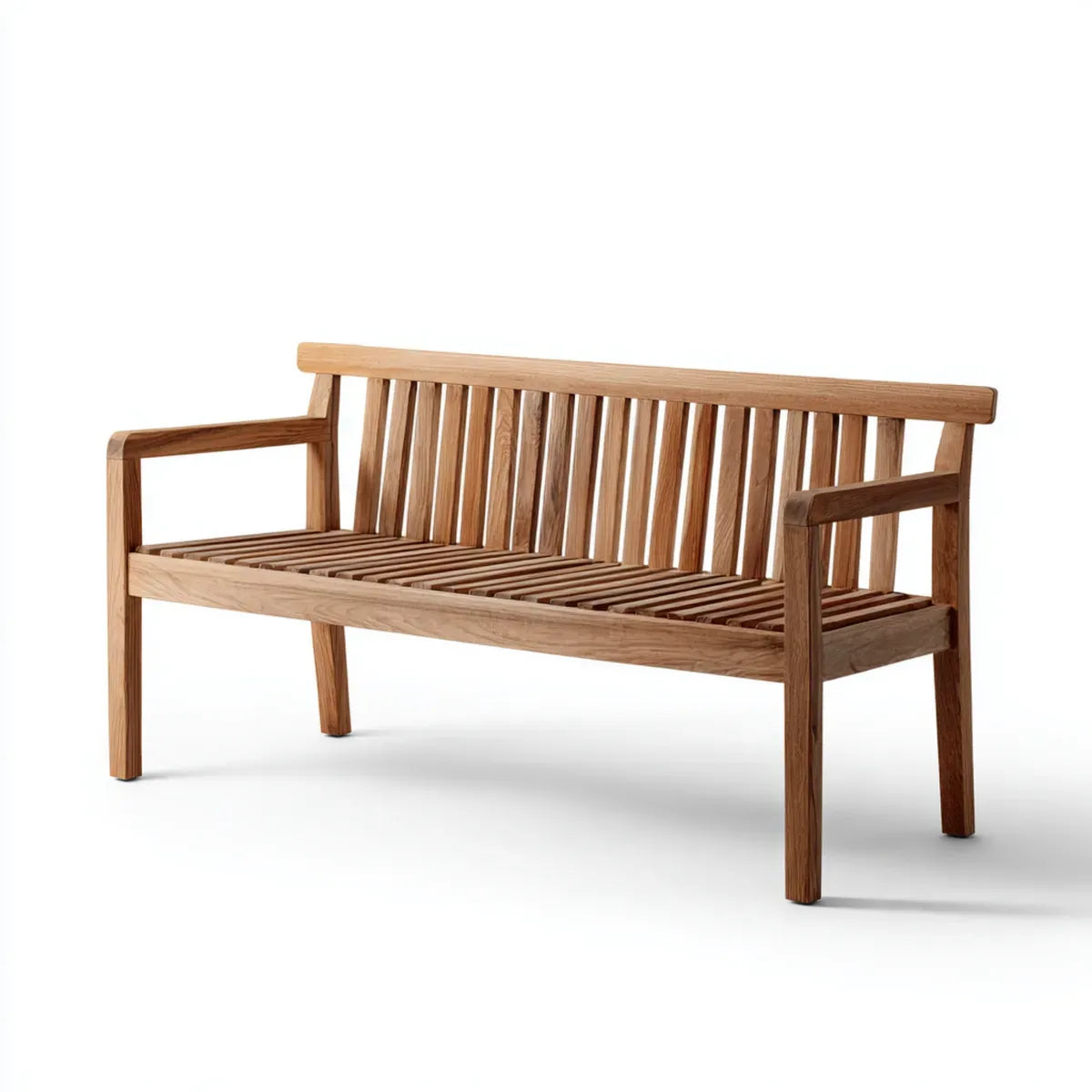 Ławka ogrodowa 2-osobowa Przyroda 120 x 60 x 90 cm lity drewniany prostokąt tekowy